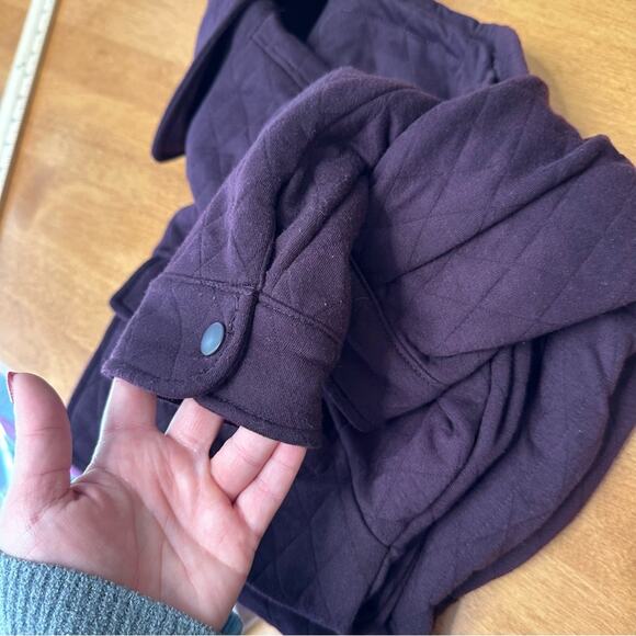 Mountain and Isles Women’s Quilt Shirt Jacket Sz M Eggplant Chore Jacket Shacket - Picture 11 of 11
